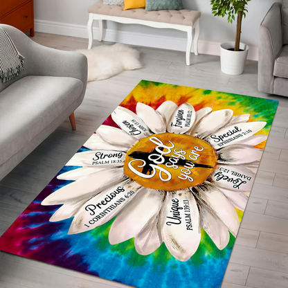 Jesus-Daisy God Say You Are 3D All Over Printed Rug