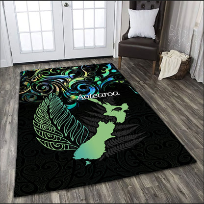 New Zealand Aotearoa Maori And Fern Rug NTN12062101