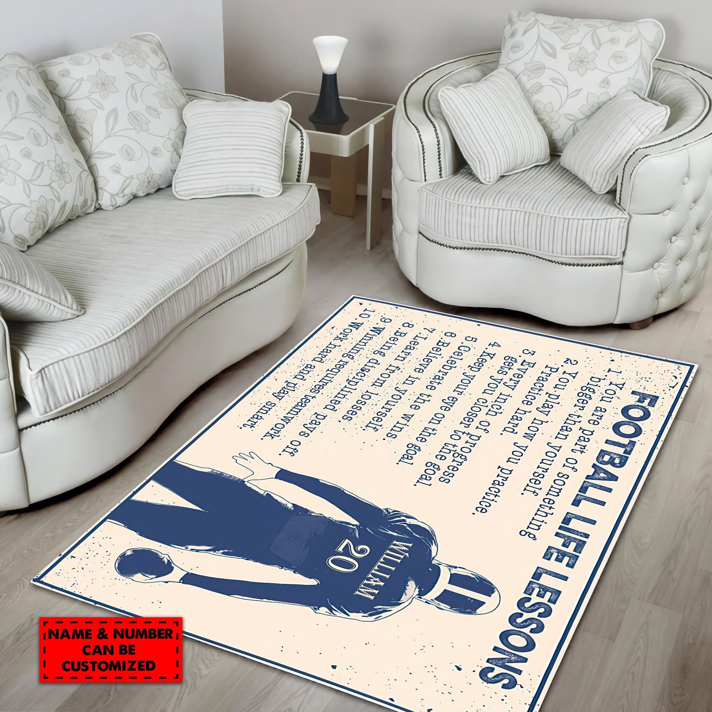Customize Name American Football Rug