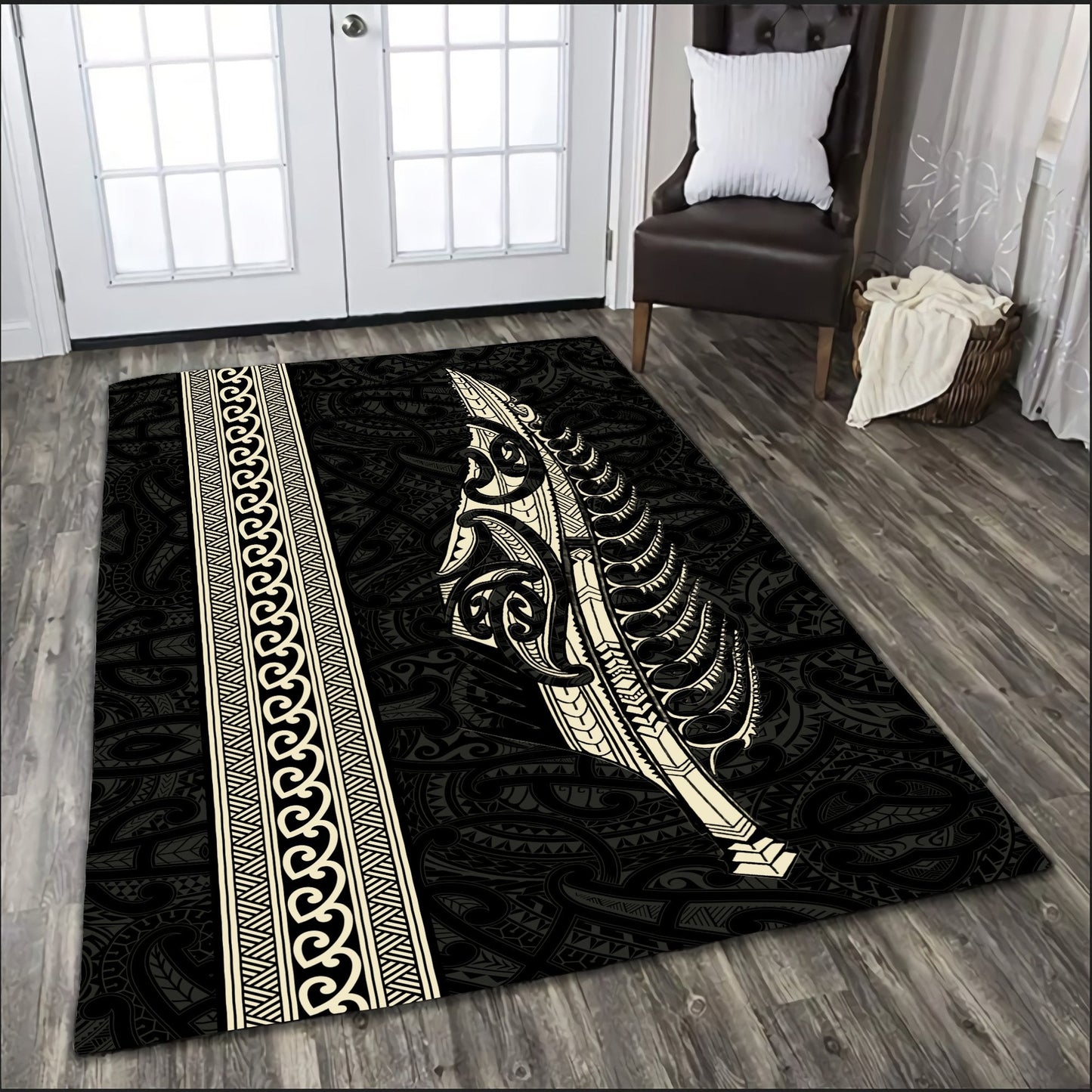 Maori Silver Fern Gold Rug AM15072104