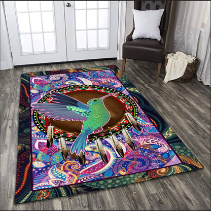Colorful Hummingbird Rug