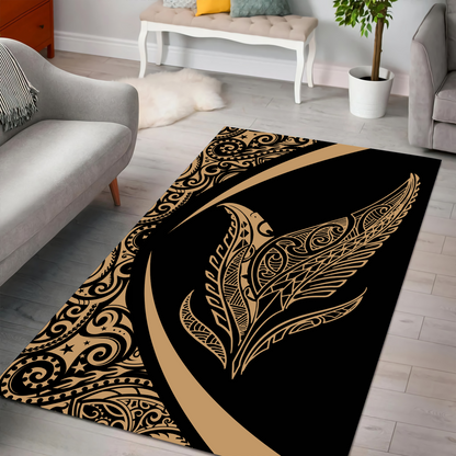 New Zealand Silver Fern Maori Rug - Circle Style ML