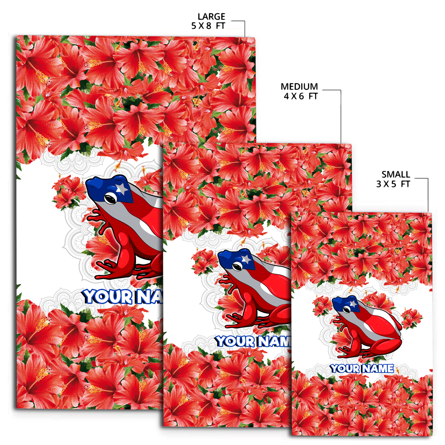 Customize Name Maga Coqui Puerto Rico Rug