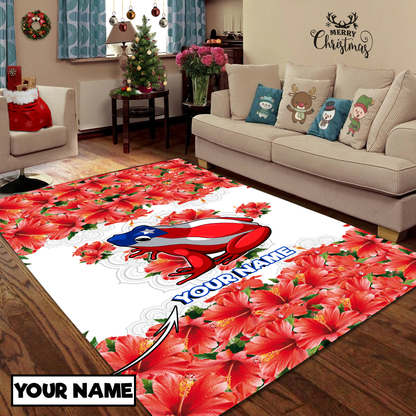 Customize Name Maga Coqui Puerto Rico Rug