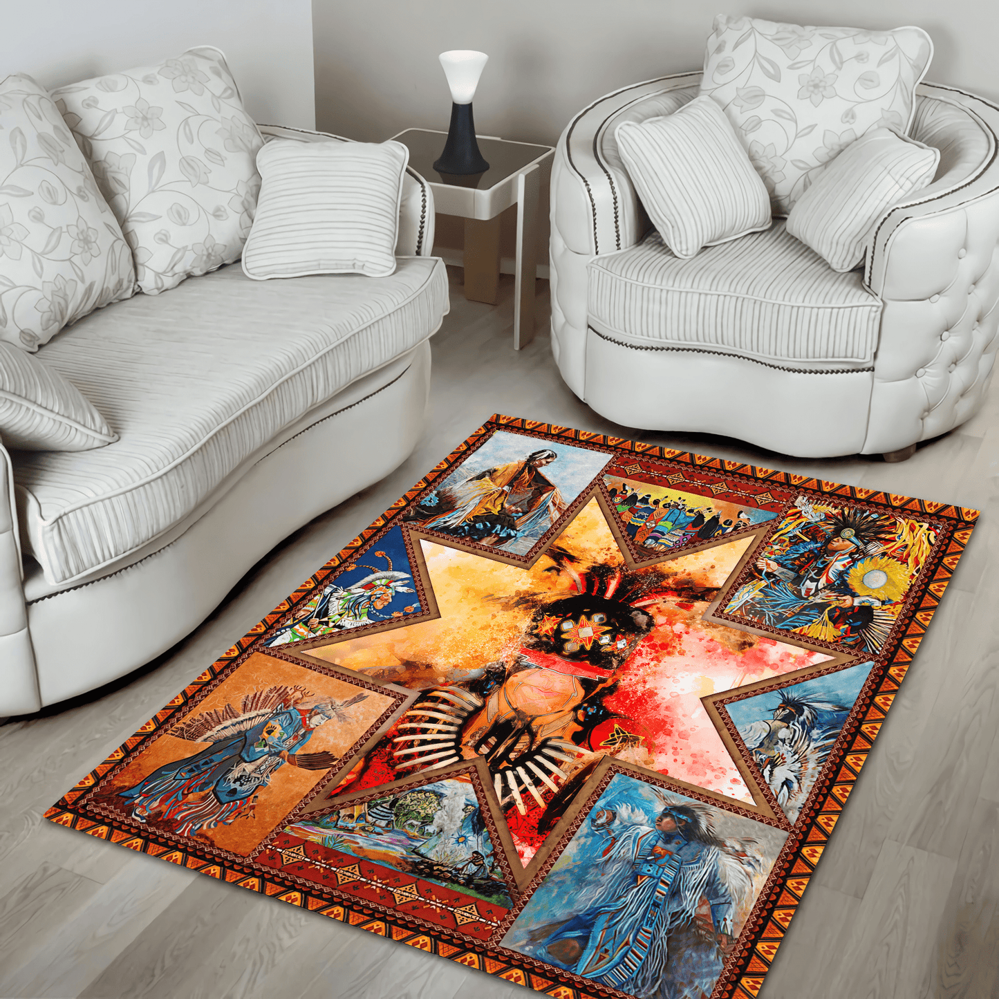 Native American Pow Wow 3D All Over Printed Rug