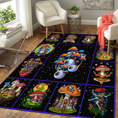 Mushroom 3D All Over Printed Rug