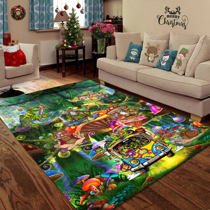 Life Of Hippie Guys Mushroom Hippe Rug