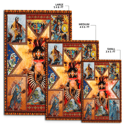 Native American Pow Wow 3D All Over Printed Rug
