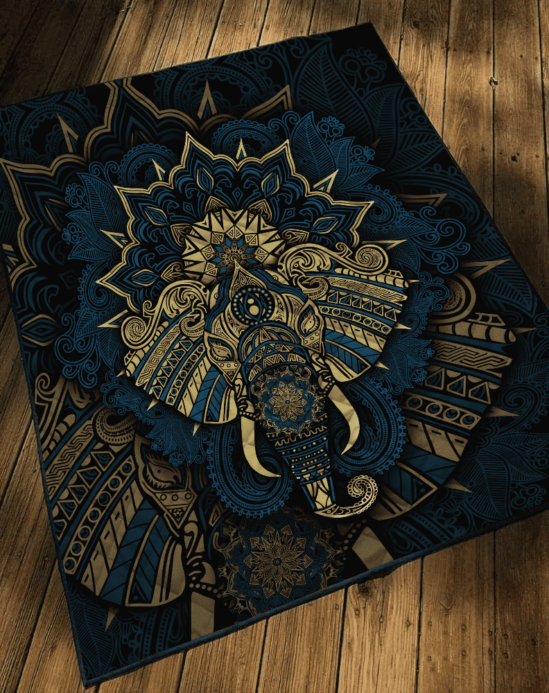 Elephant Royal Mandala Premium 3D All Over Printed Rug