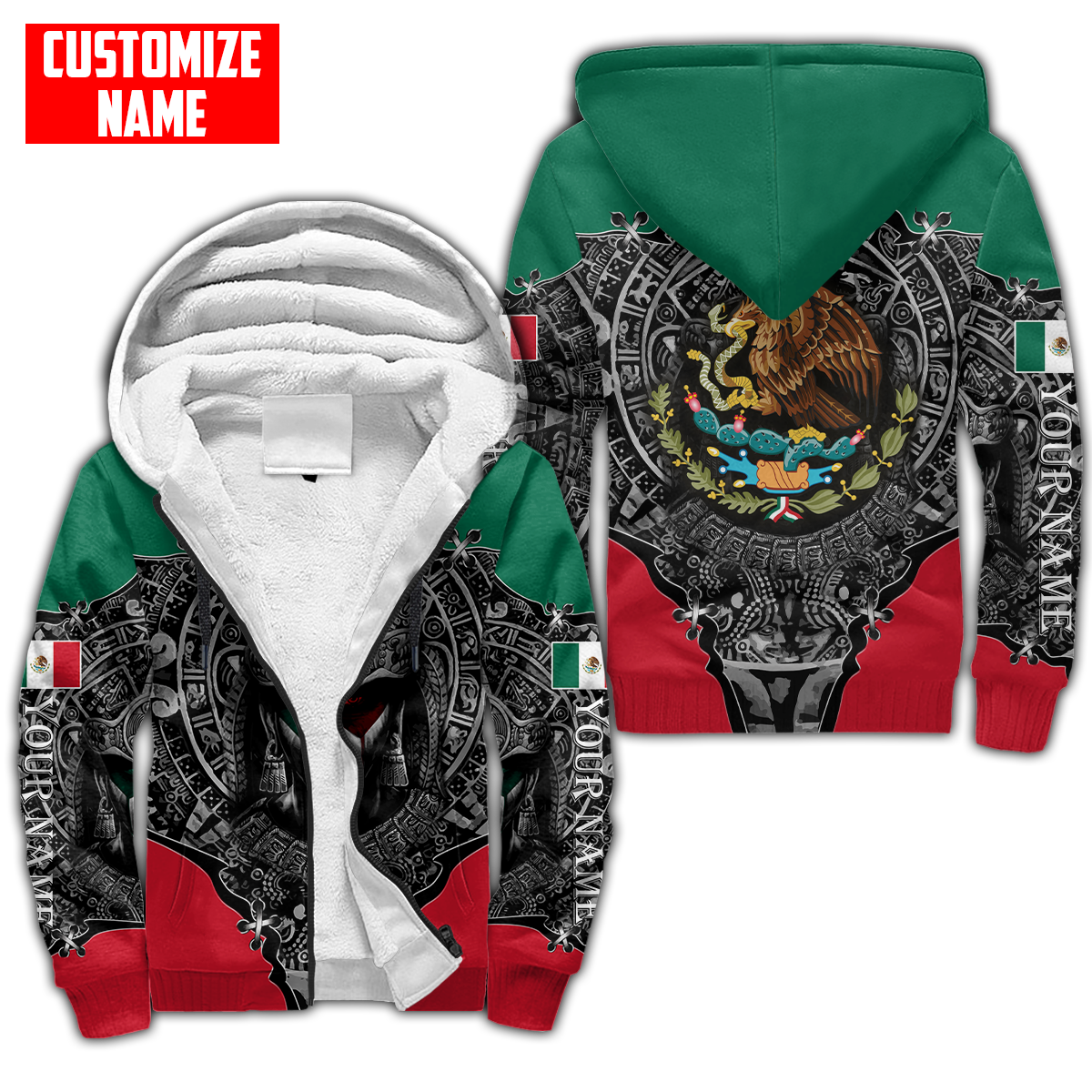 Personalized Name Aztec Mexican 3D All Over Printed Unisex Shirts