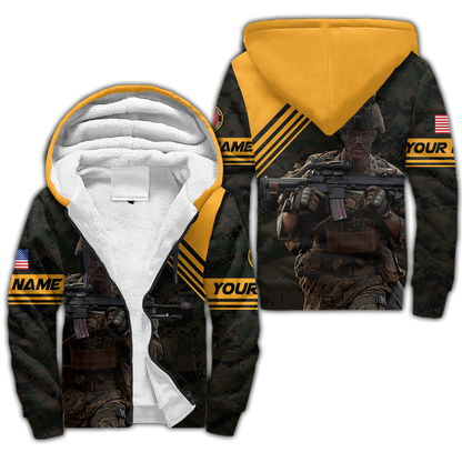 American US Marine Over Printed Unisex Deluxe Hoodie ML