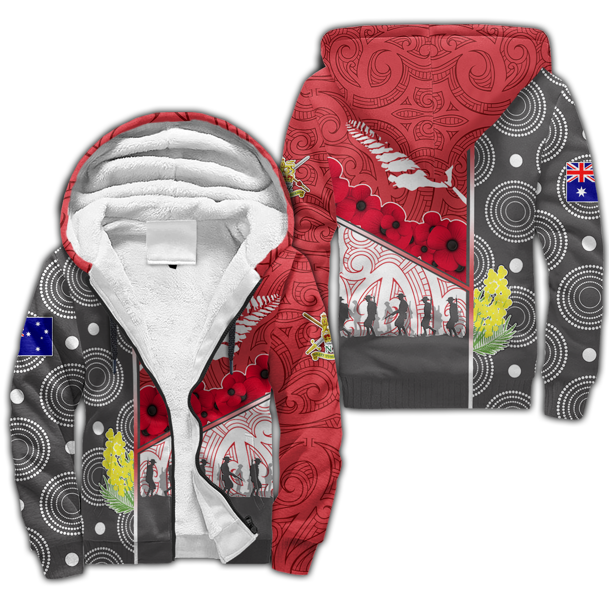 Premium Unisex Hoodie Remember Anzac Day Maori Tattoo ML