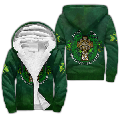 Premium Unisex Hoodie Irish St.Patrick  Celtic Cross And Shamrock  ML