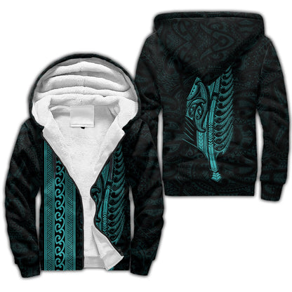 Maori Silver Fern Turquoise 3D Printed Unisex Shirts