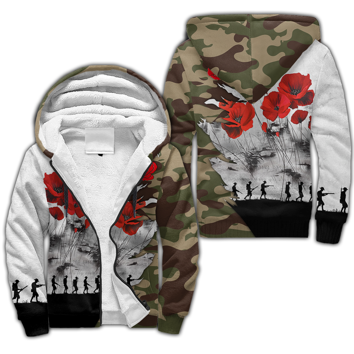 Premium Unisex Hoodie Poppy Flower Anzac Day ML
