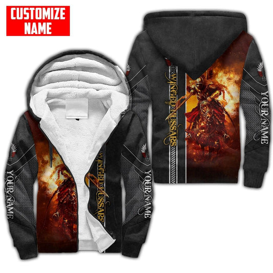 Premium Fleece Zip-up Hoodie Polish Winged Hussars 3D All Over Printed