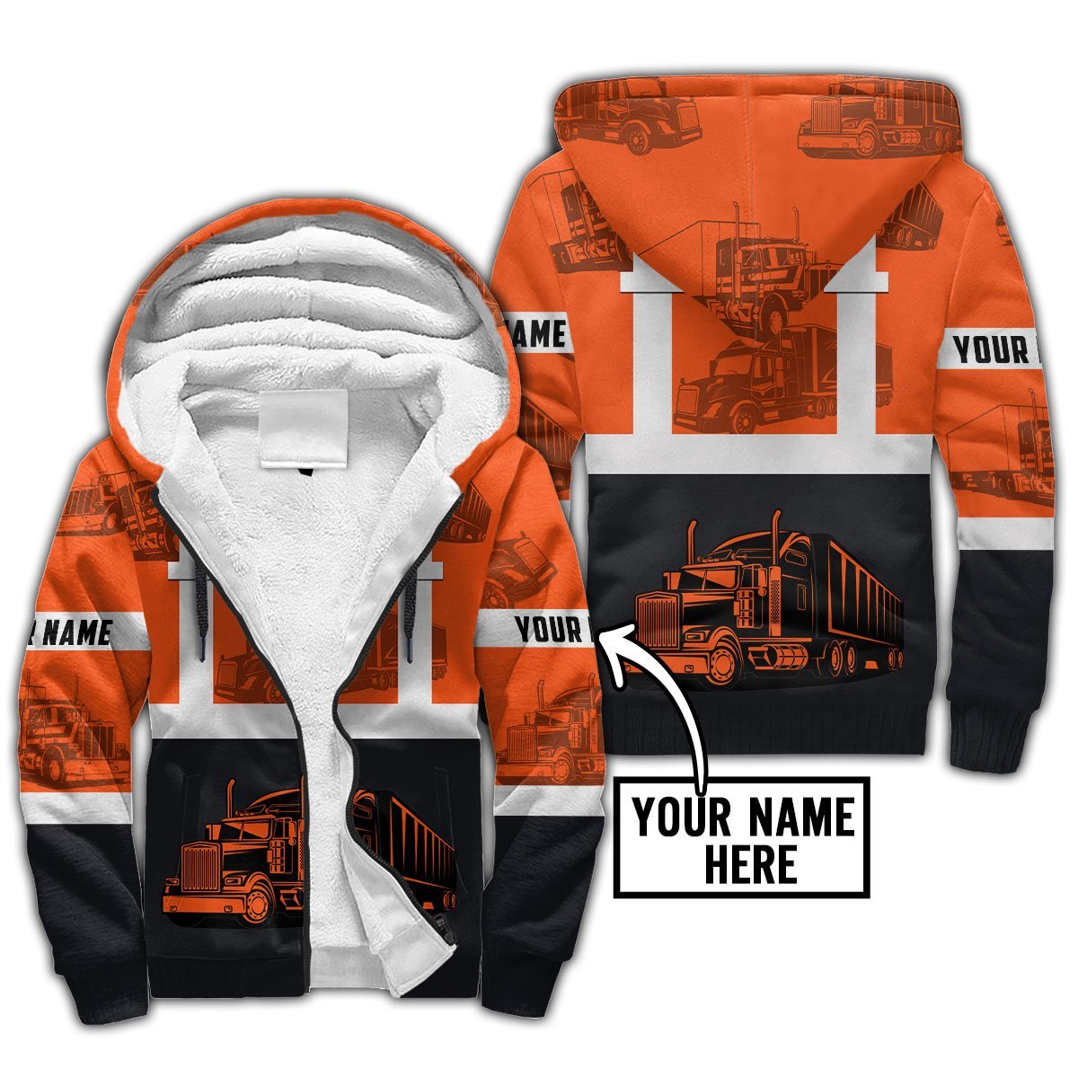 Premium Trucker Personalized Name 3D All Over Printed Unisex Shirts