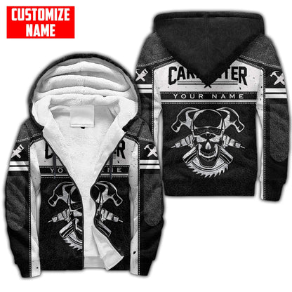 Tmarctee Personalized Name Carpenter Skull 3D All Over Printed Shirts