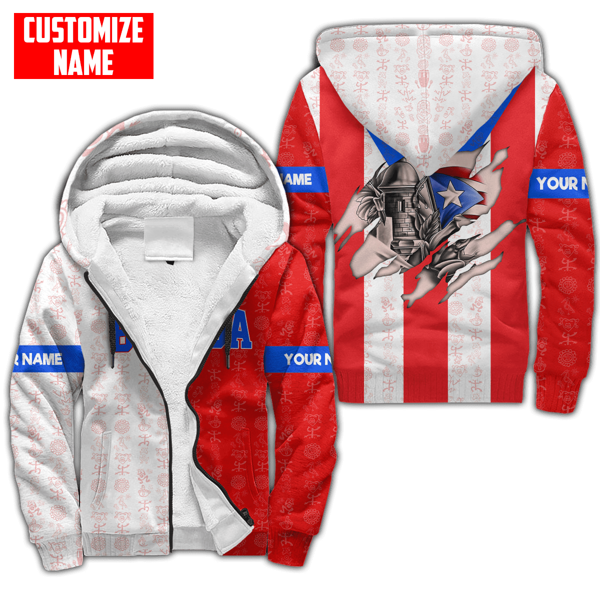 Customize Name Boricua Puerto Rico Hoodie For Men And Women