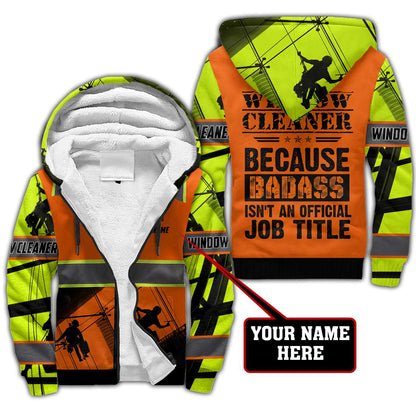 Premium Personalized 3D Printed Window Cleaner Shirts Badass MEI