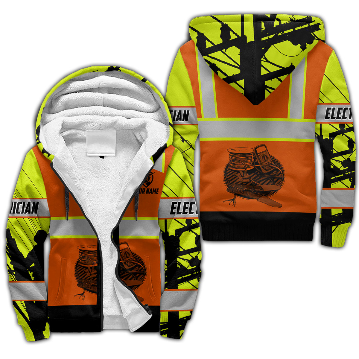 Electrician And Lineman Personalized Safety 3D All Over Printed Premium Unisex Hoodie ML