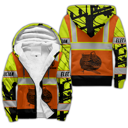Electrician And Lineman Personalized Safety 3D All Over Printed Premium Unisex Hoodie ML