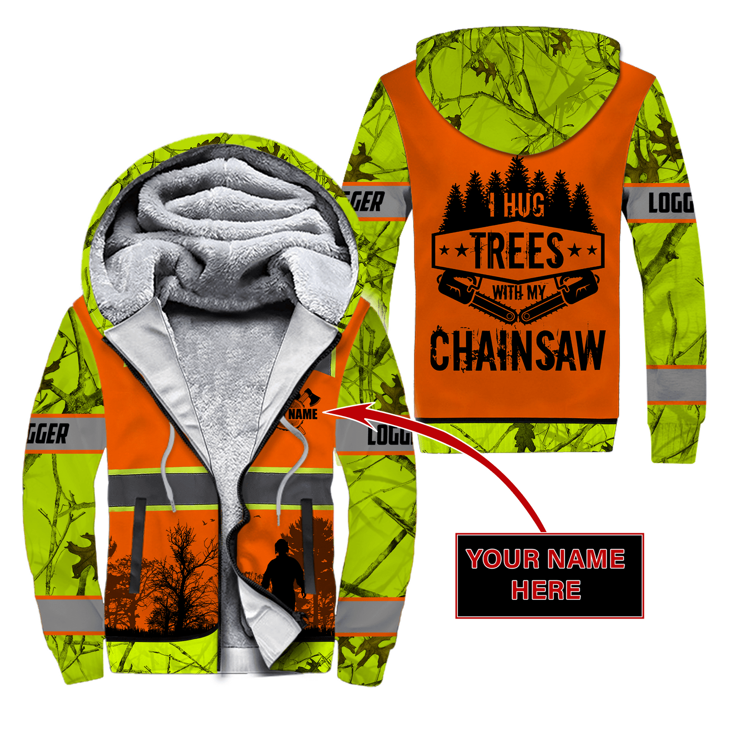 3D Chainsaw Logger Custom Name Unisex Shirts