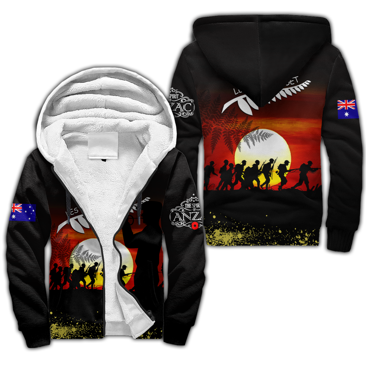 Premium Unisex Hoodie 3D All Over Printed Remember Them Anzac Day ML
