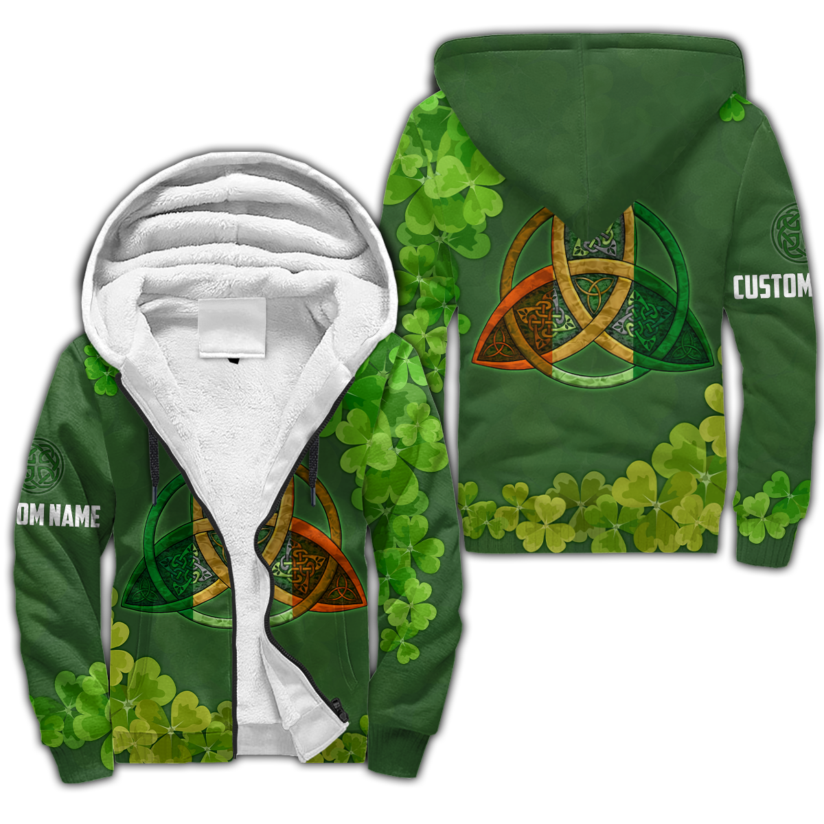 Premium Unisex Hoodie Custom Name Irish St.Patrick Celtic Knot ML