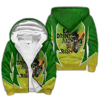 Happy St Patrick's Day Irish Skull 3D All Over Printed Unisex