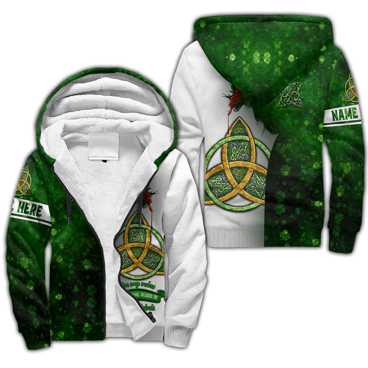 Premium Unisex Hoodie Custom Nam Irish St.Patrick Jesus Irish Rebel In My Vain ML