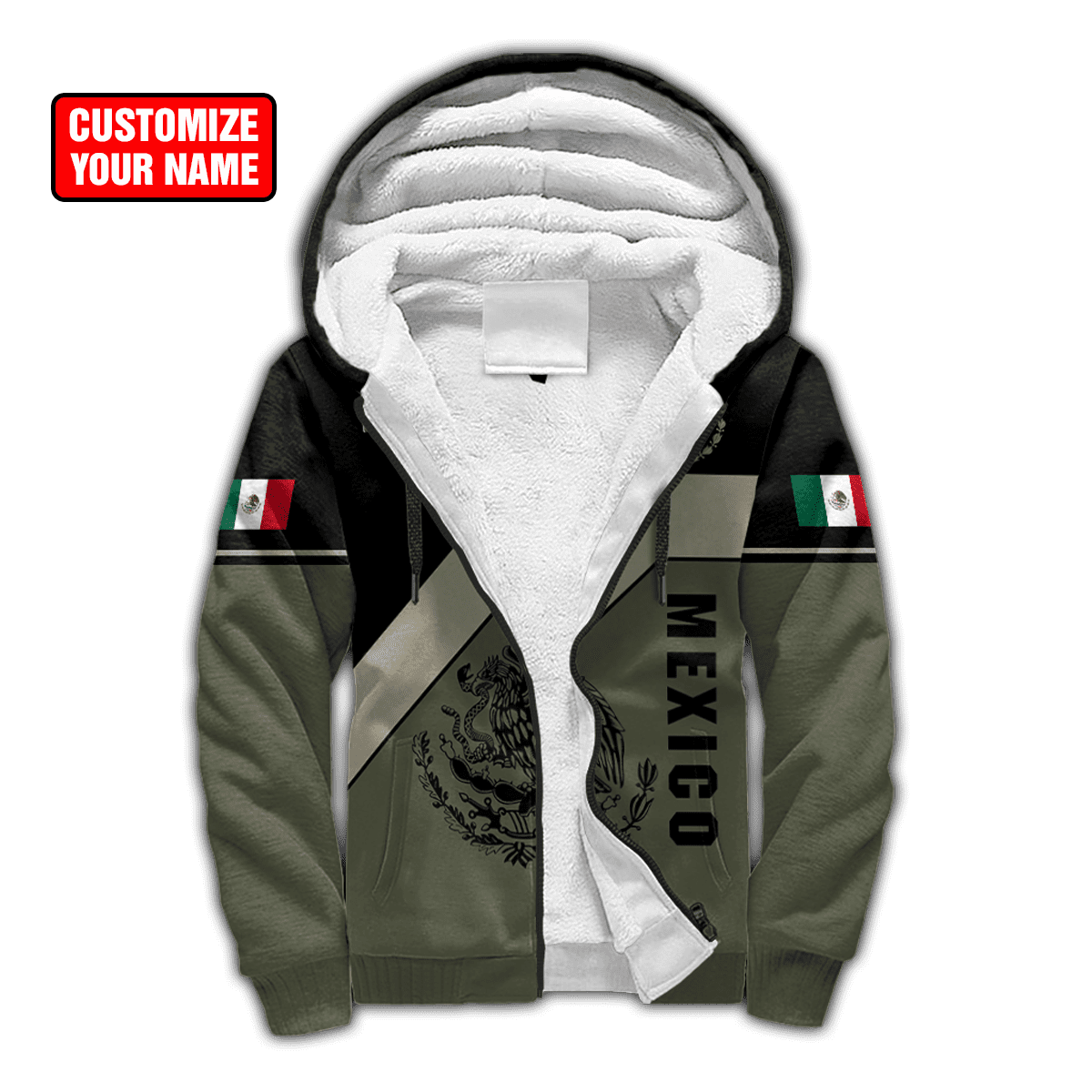Personalized Name Mexico 3D All Over Printed Unisex Hoodie