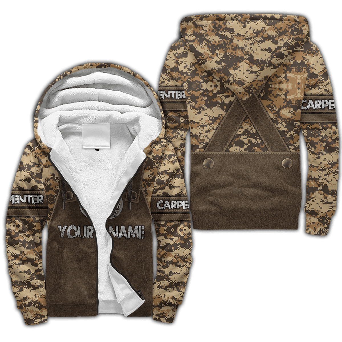 Personalized Name Carpenter 3D All Over Printed Unisex Shirts Camo
