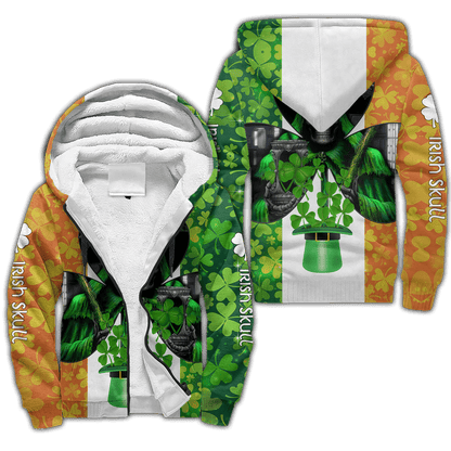 Happy St Patrick's Day Irish Skull 3D All Over Printed Unisex