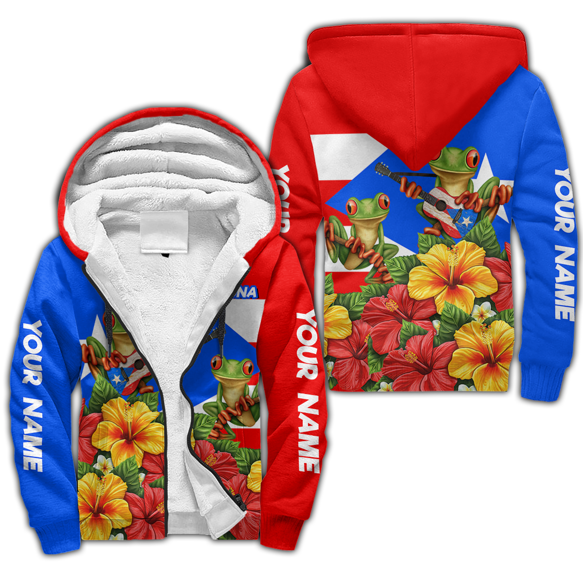 Customize Name Puerto Rico 3D All Over Printed For Men And Women Fleece Zip-up Hoodie MH24032101.S1