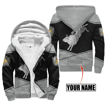 Personalized Name Bull Riding 3D All Over Printed Unisex Shirts Metal Pattern