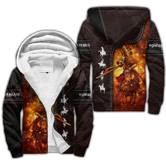 Premium Fleece Zip-up Hoodie Polish Winged Hussars 3D All Over Printed