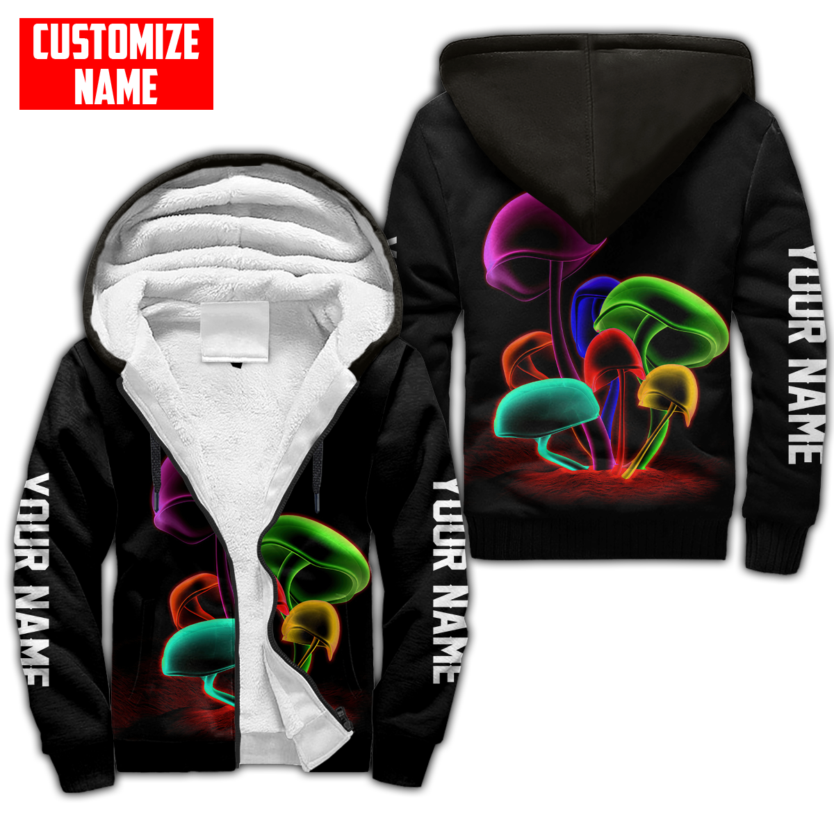 Customize Name Mushroom Hippie 3D All Over Printed Unisex Shirts