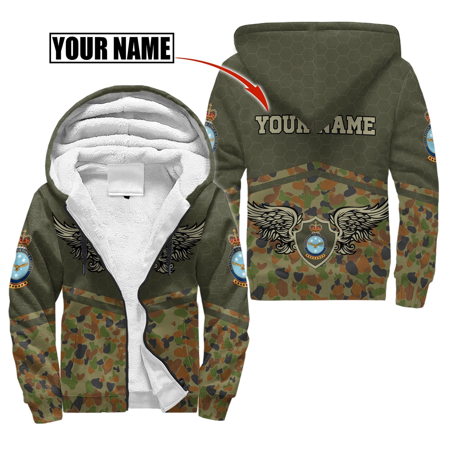 Premium Personalized Australian Air Force Camo Anzac Day 3D Printed Hoodie