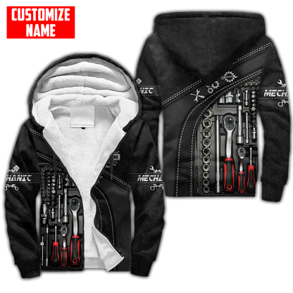 Personalized Name Mechanic 3D All Over Printed Unisex Shirts Leather