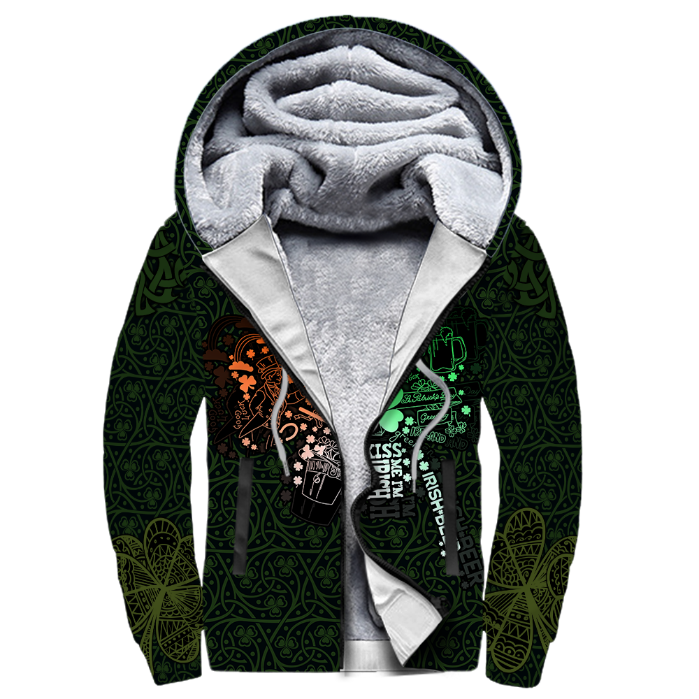 Premium Unisex Hoodie Irish St.Patrick  Drink Beer And Shamrock  ML