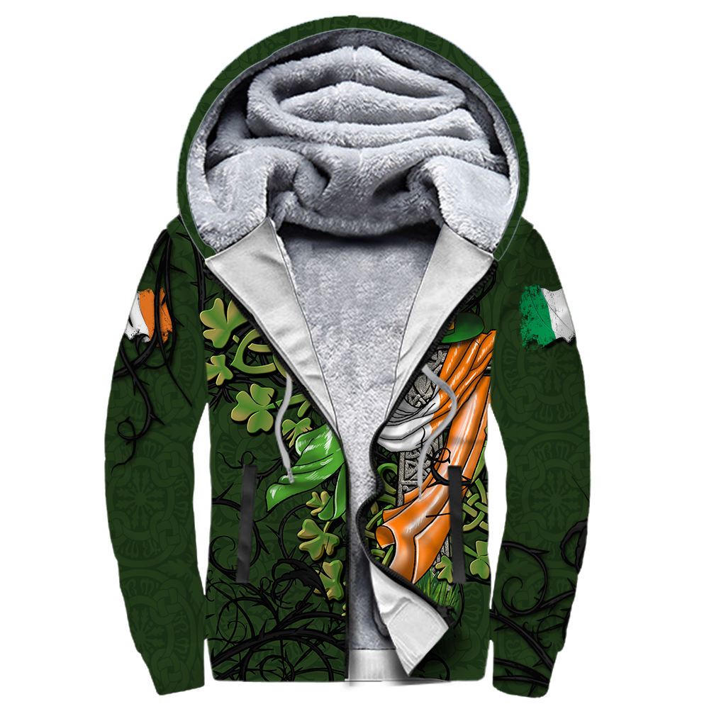 Premium Unisex Hoodie Irish St.Patrick Celtic Cross And Ireland Flag ML