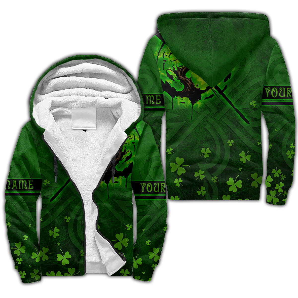 Premium Unisex Hoodie Irish St.Patrick Custom Name Tree Of Life ML