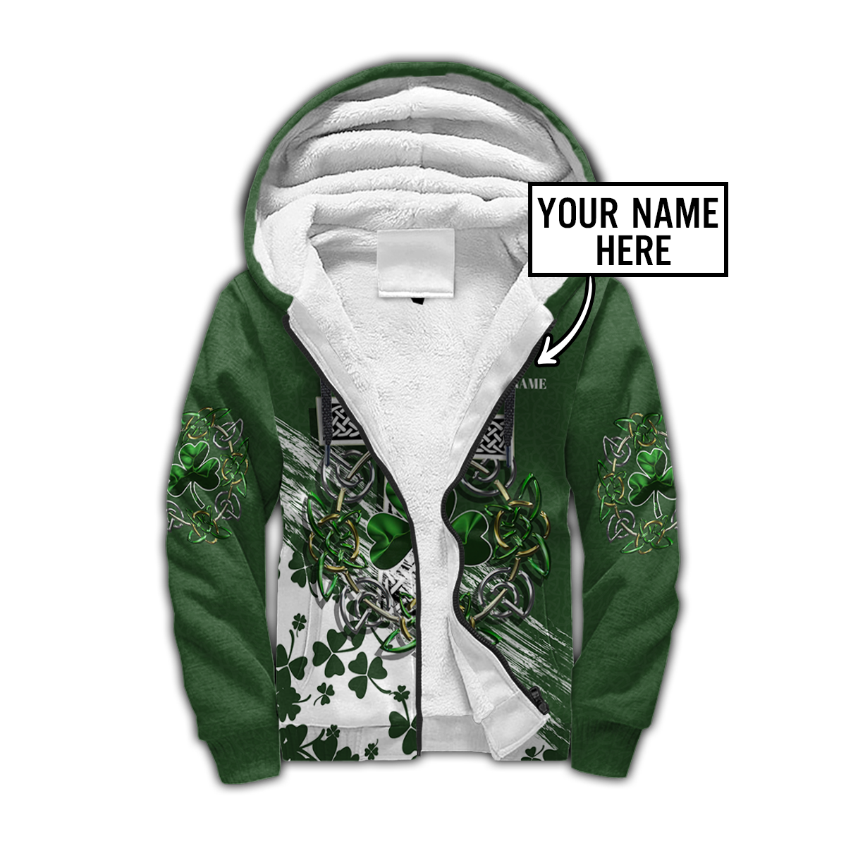 Premium Unisex Hoodie Custom Name Irish St.Patrick Day The Cross And Shamrock ML