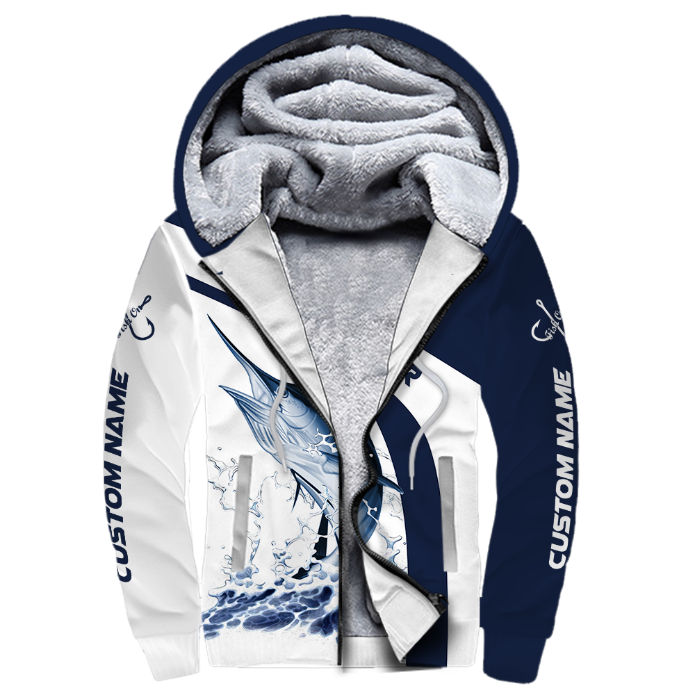 Custom name Marlin fishing design 3d print shirts (special sleeves)