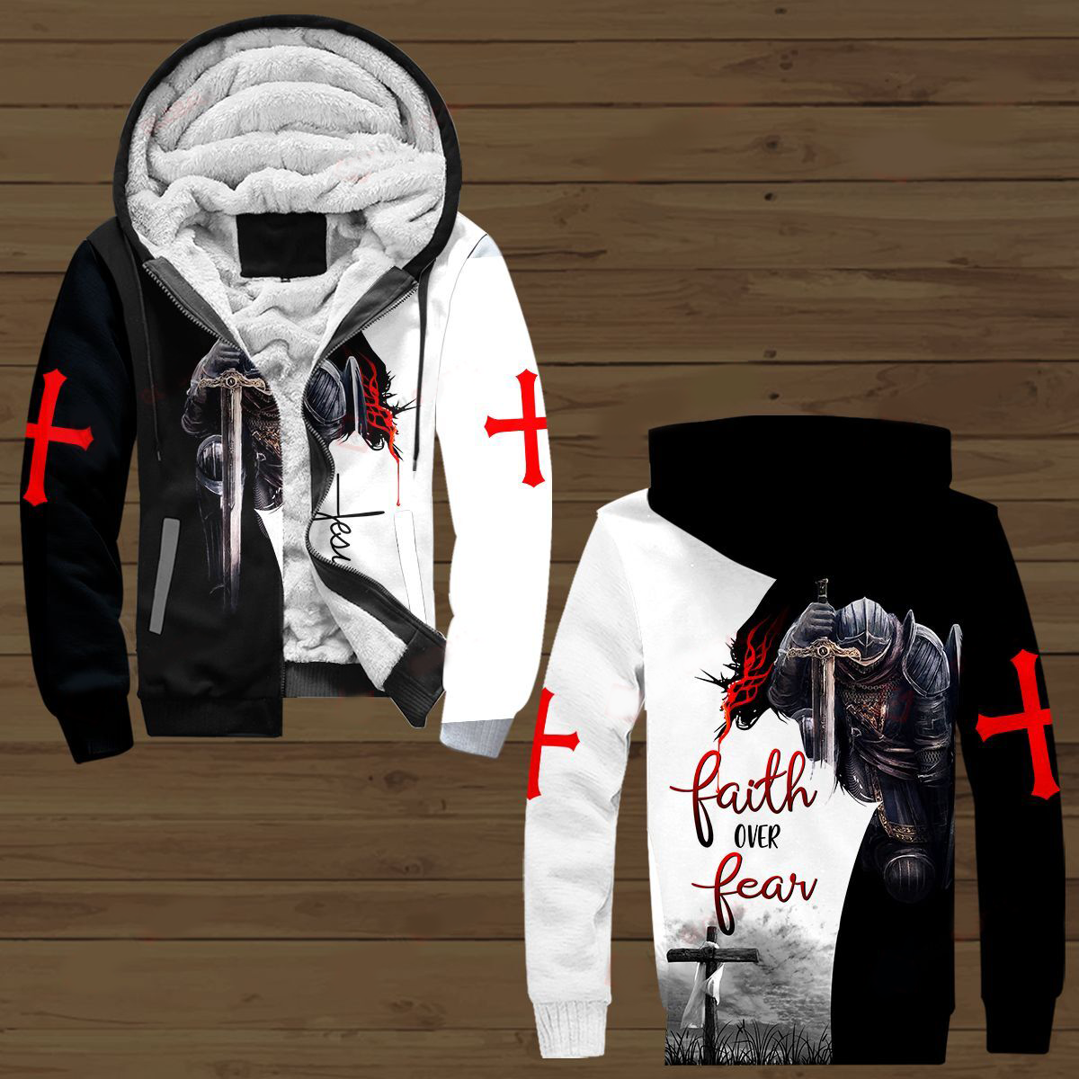Faith Over Fear Knight Jesus Christ 3D All Over Printed Shirts