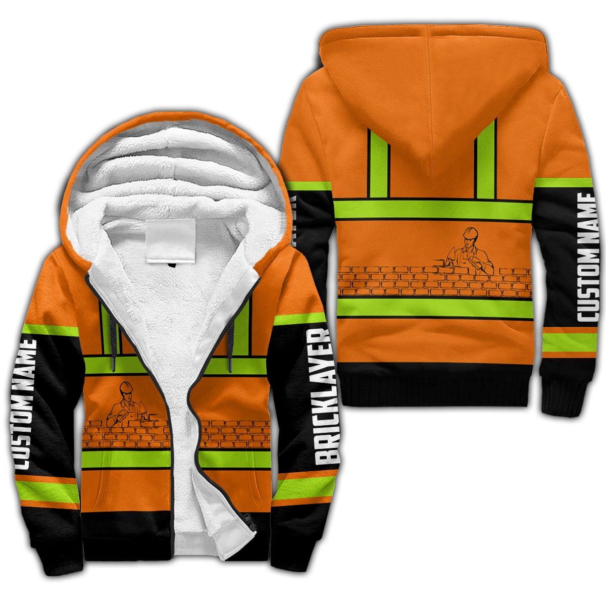 Premium Unisex Hoodie Customize Bricklayer Safety ML