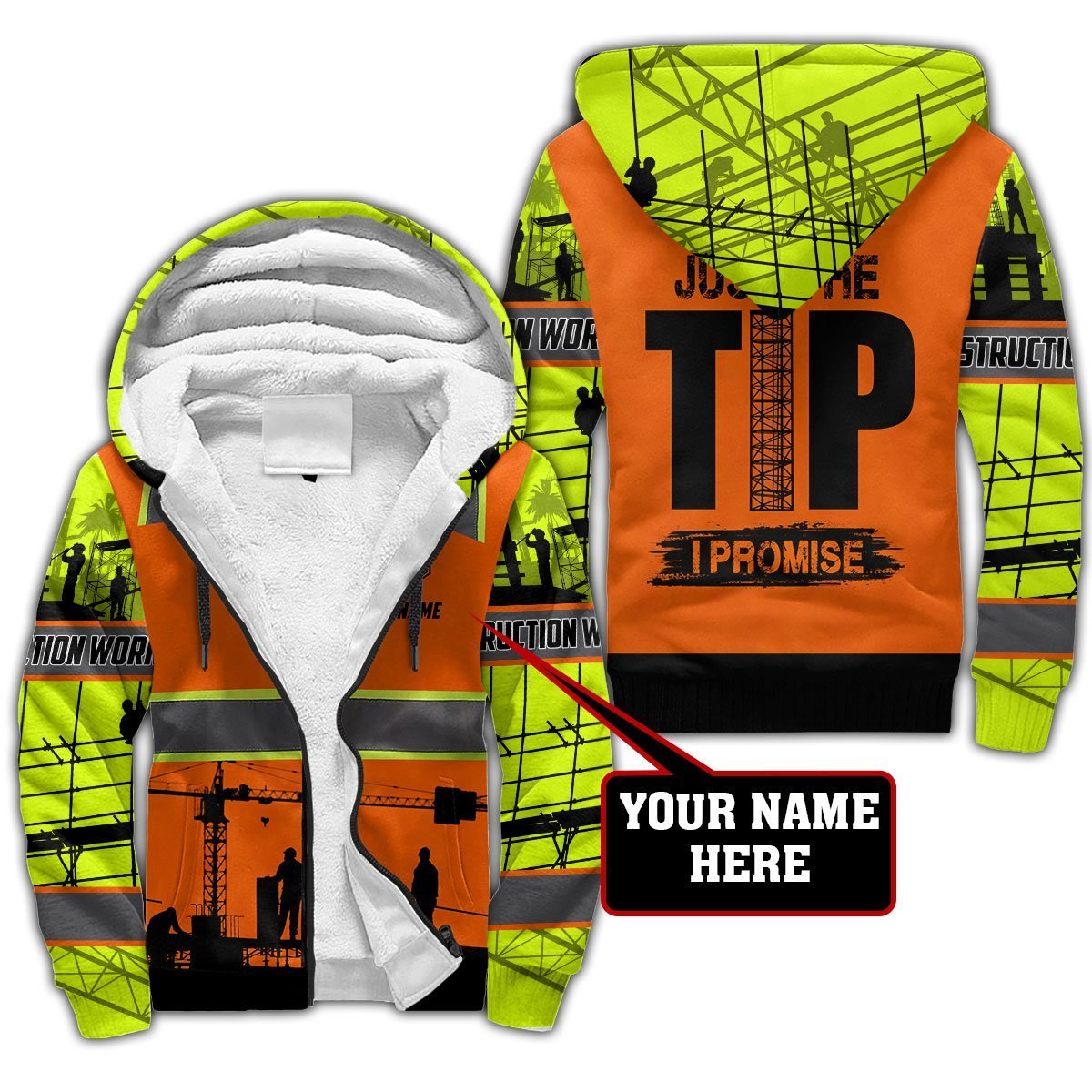 Construction Worker Safety Just a Tip I Promise Custom name 3D Printed Shirts