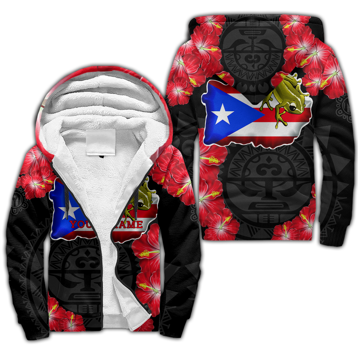 Customize Name Puerto Rico 3D All Over Printed For Men And Women Fleece Zip-up Hoodie SN17042101.S2