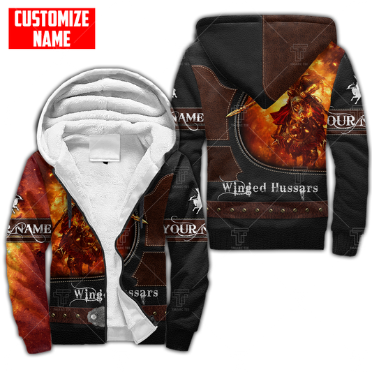 Premium Fleece Zip-up Hoodie Polish Winged Hussars 3D All Over Printed